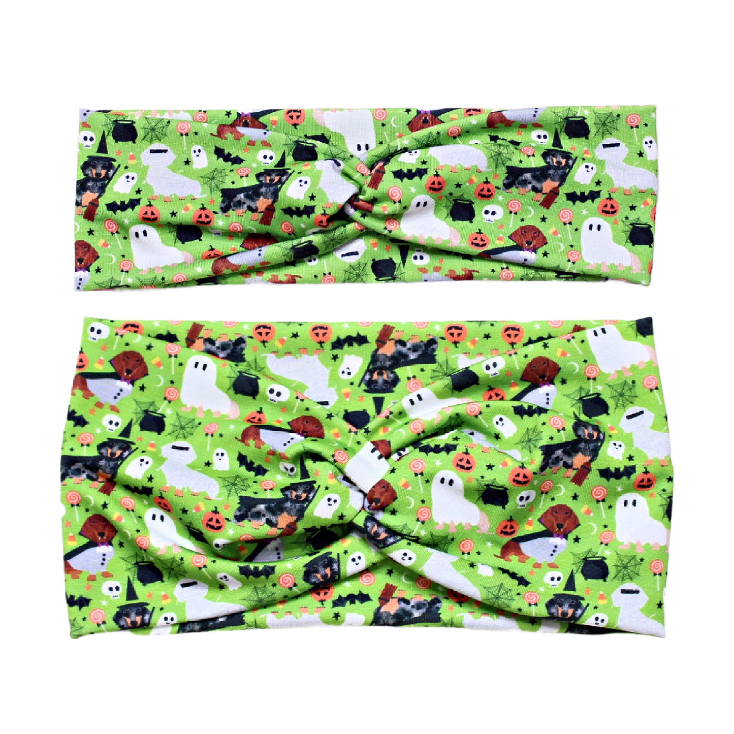 Green Halloween Dachshund Dogs Headband