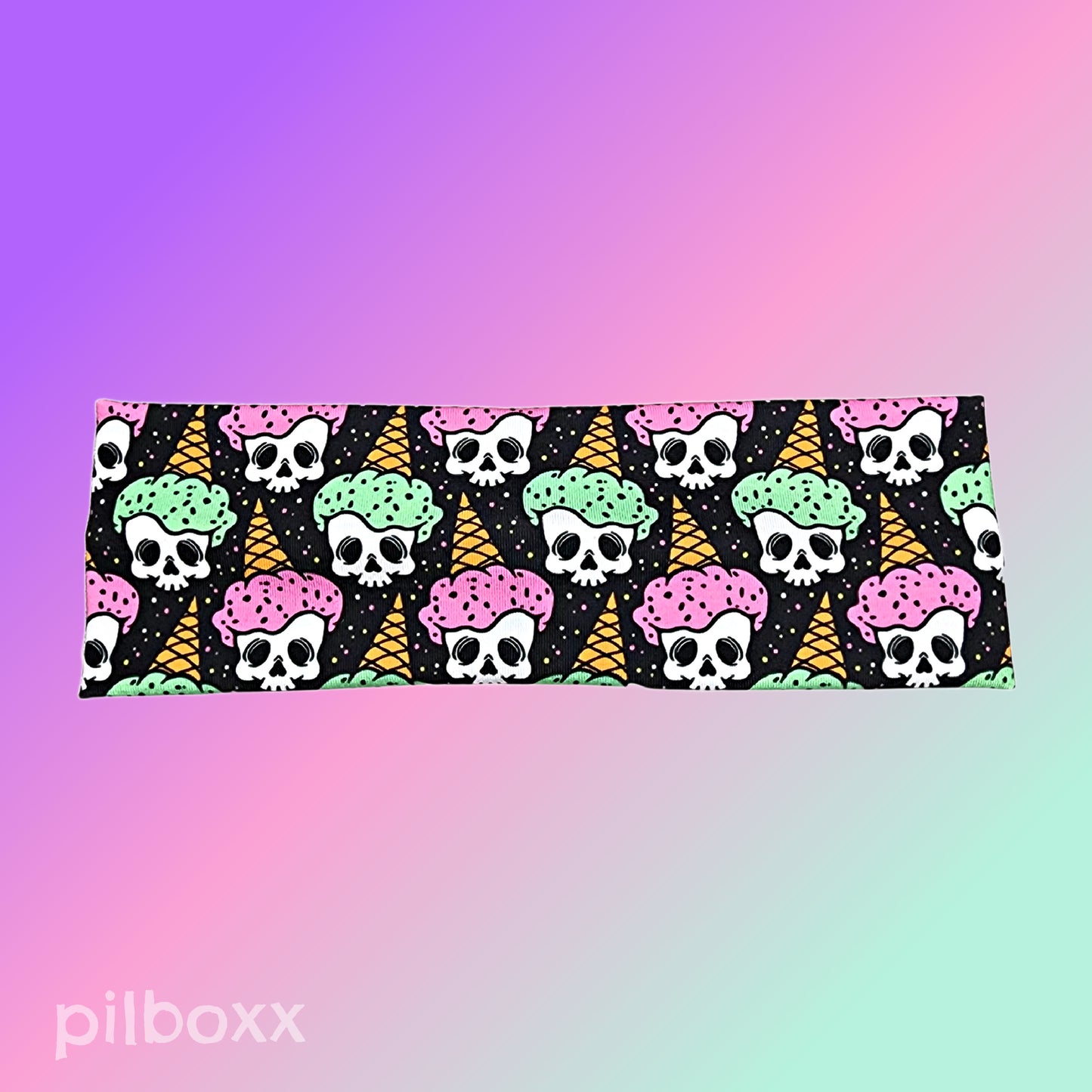 Ice Cream Skull Fabric Headband