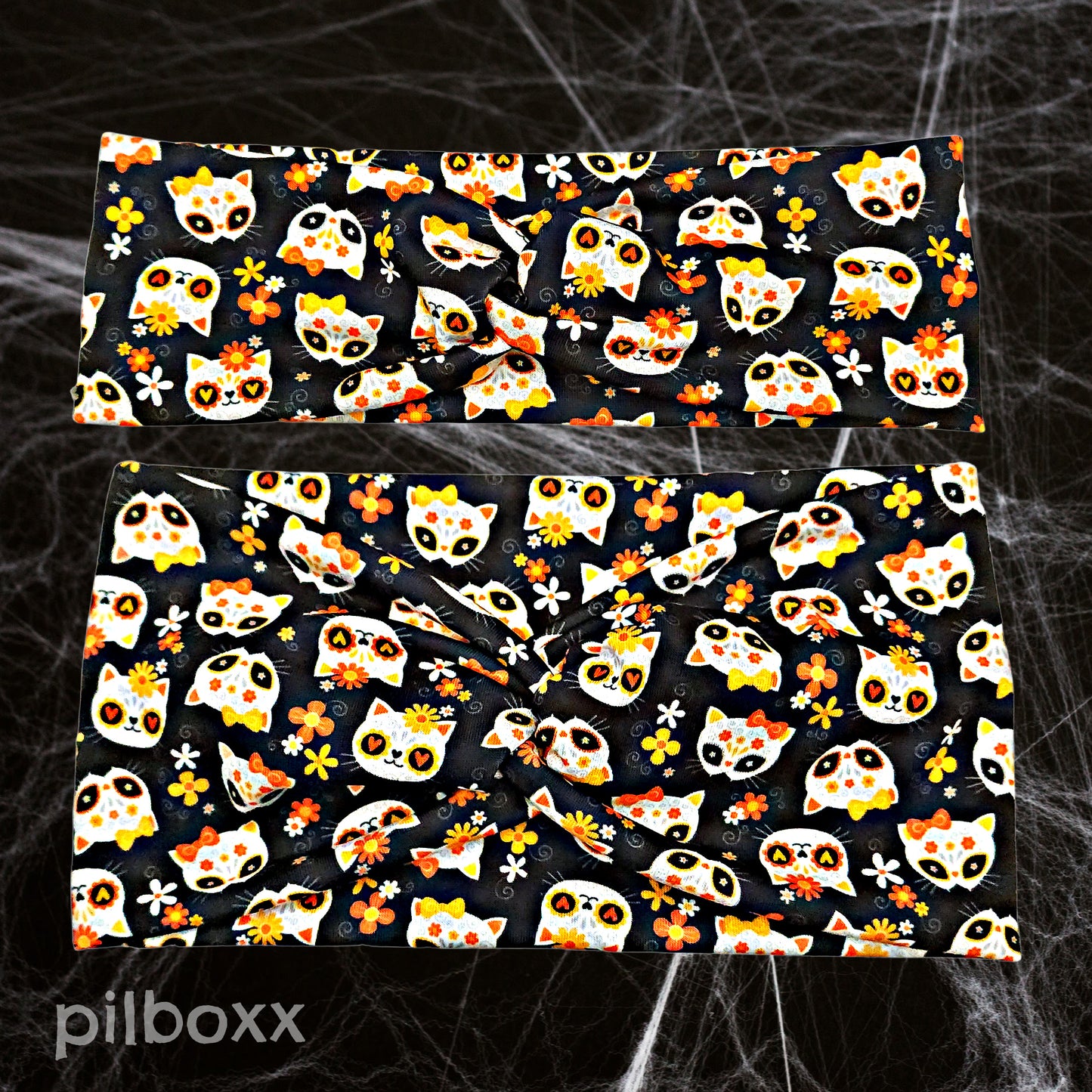 Sugar skull cats Scrunchie
