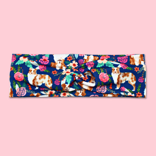 Red Merle Aussie Dog Print Headband