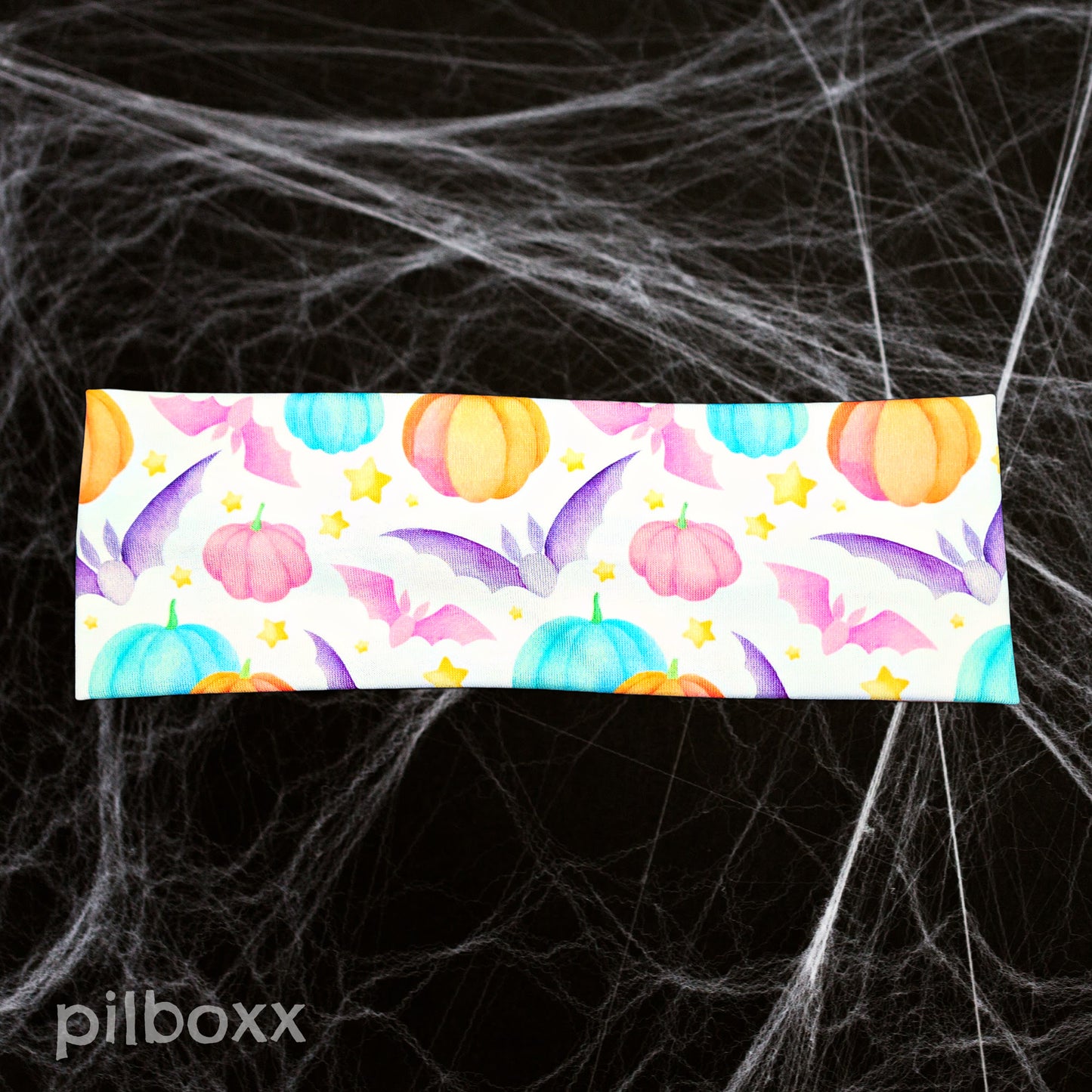 White Pastel Pumpkin Halloween Headband