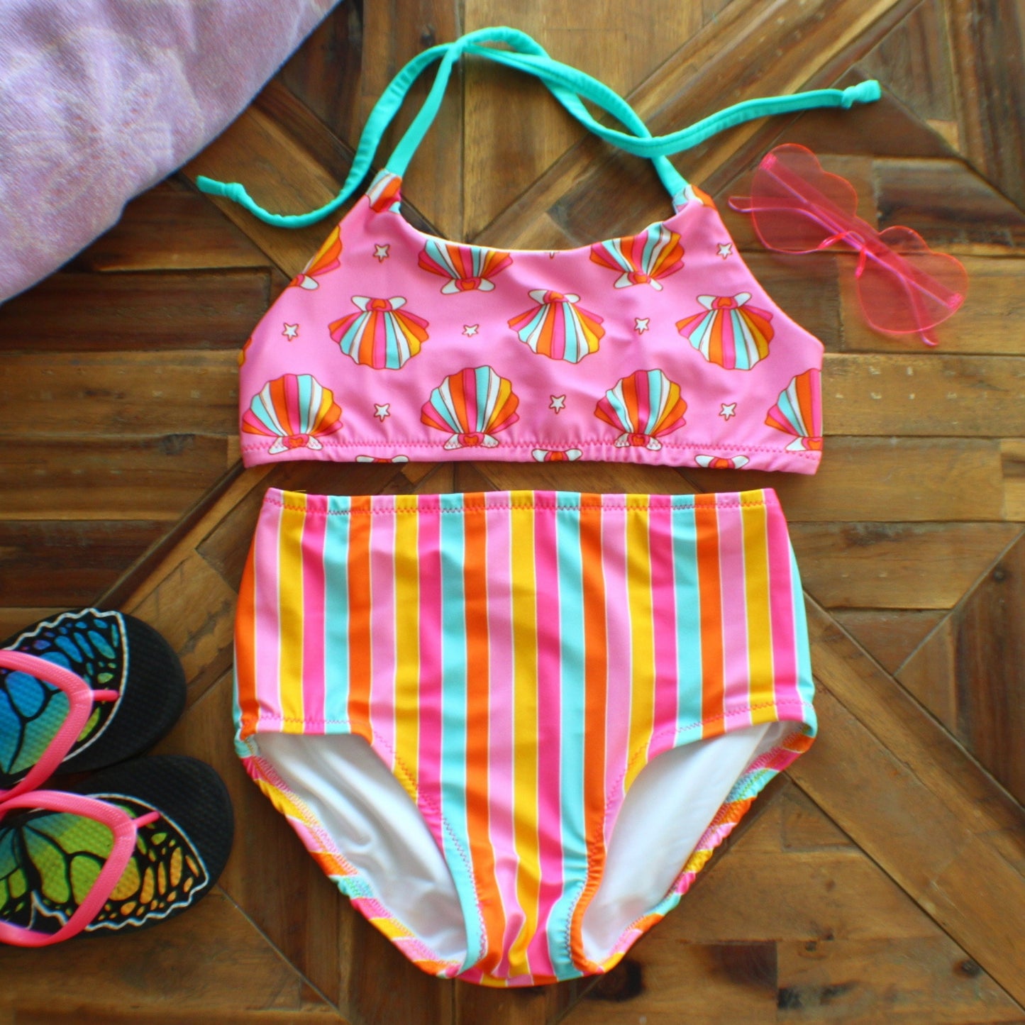Hi Vis Stripe Bikini Bottoms