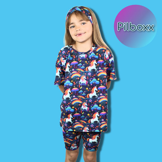 Unicorn Oversize Shirt and Short Set, Girls, TAT 1-2 weeks