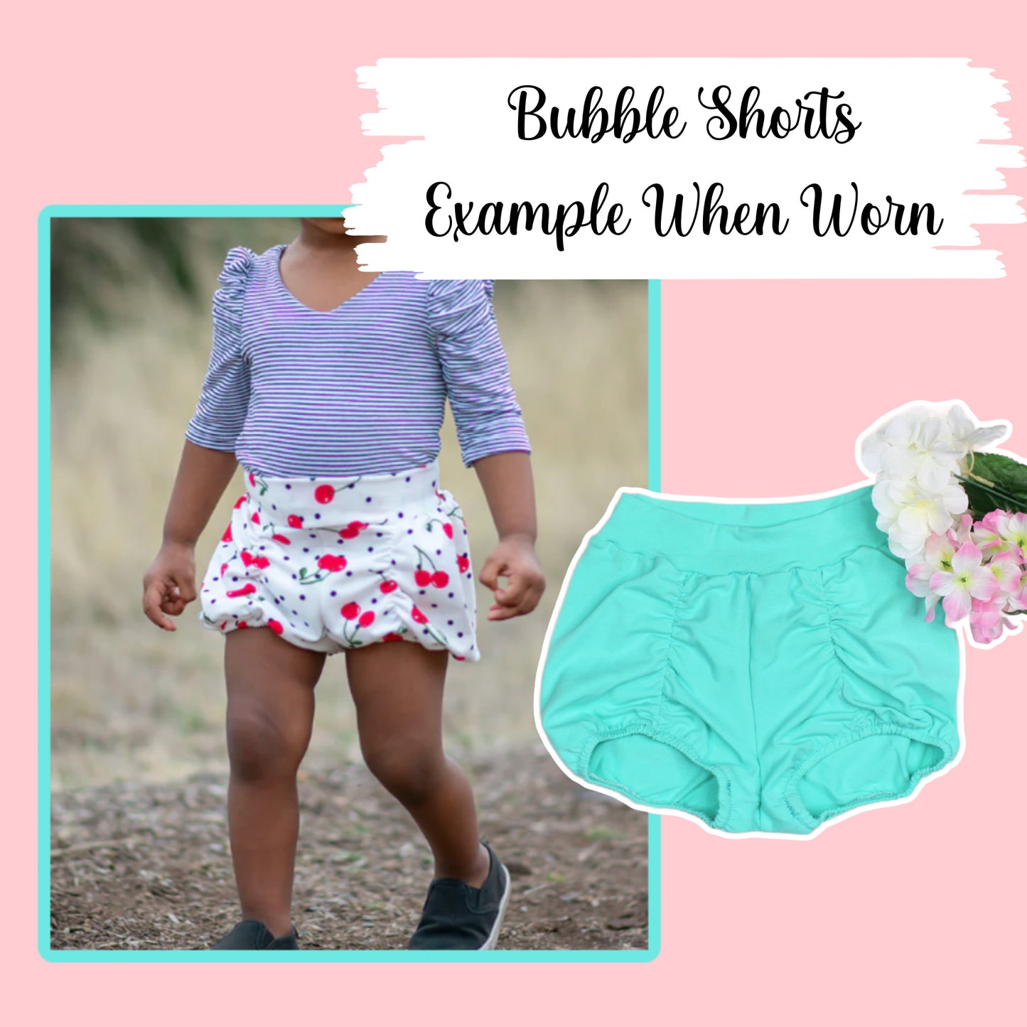 Solid Color Bubble Shorts for Toddler Girls, Handmade to order, TAT 1-2 weeks