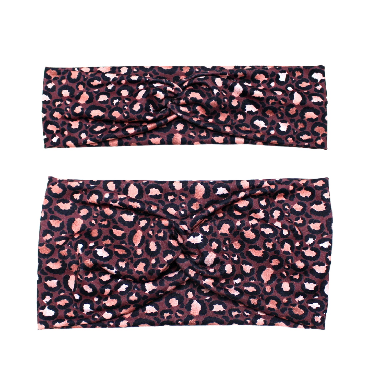 Burgundy and Gold Cheetah Print Headband