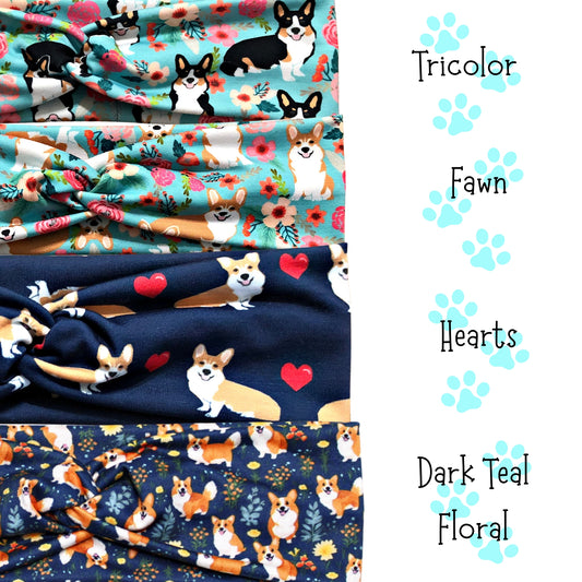 Corgi Dog Print Headbands