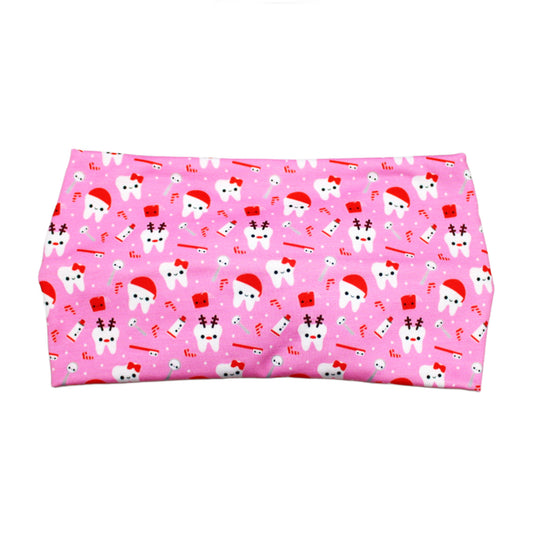 Wide Pink Christmas Teeth Dental Headband