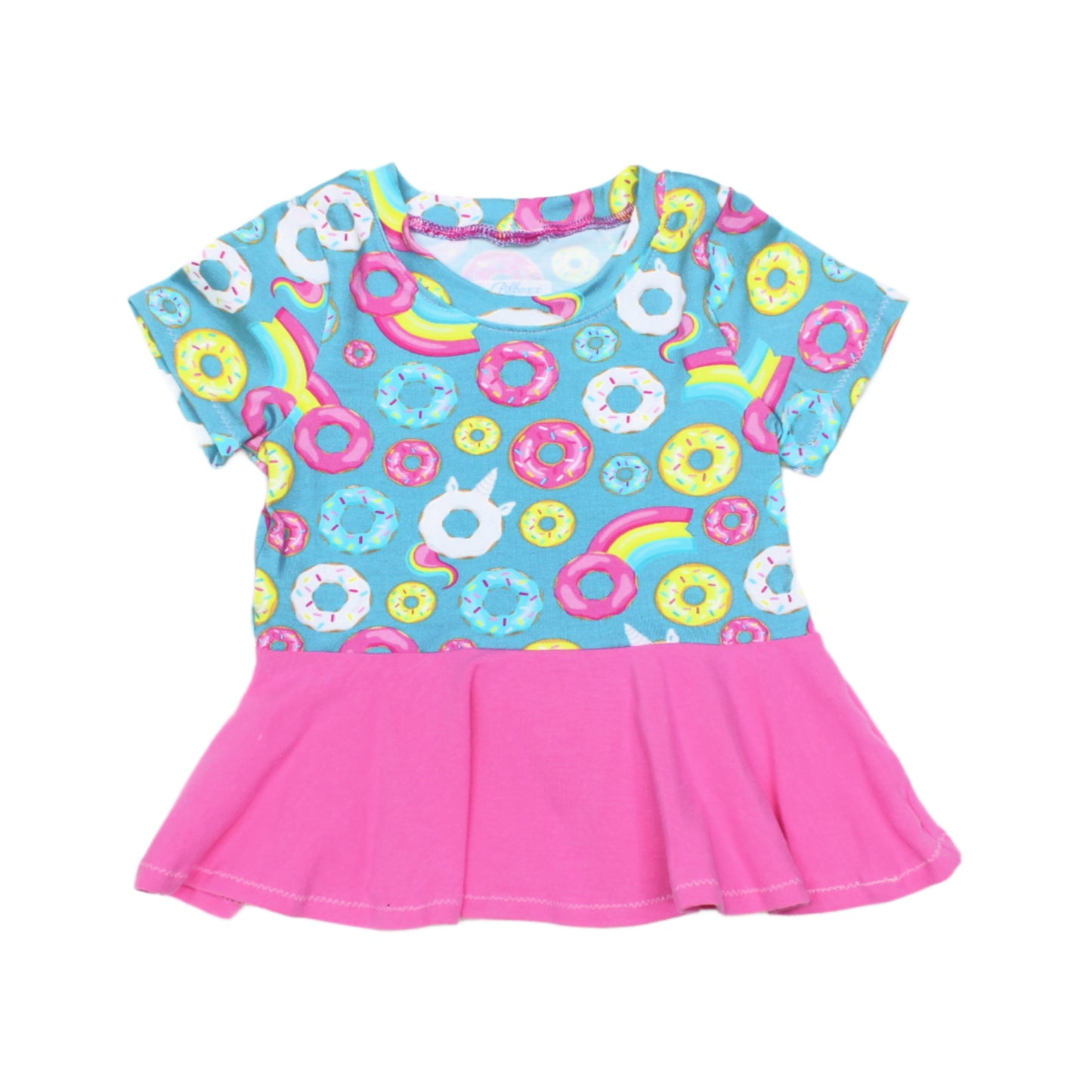 Toddler Girls Unicorn Donut Peplum Top