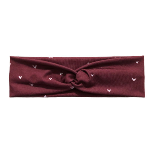 Doodle Hearts Headband, Black, Red, Nude
