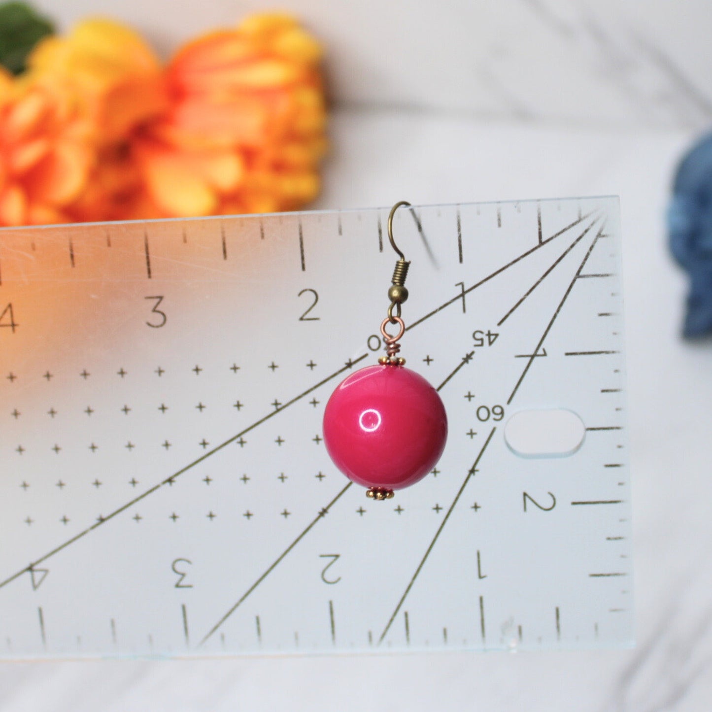 Chunky Bead Drop Earrings