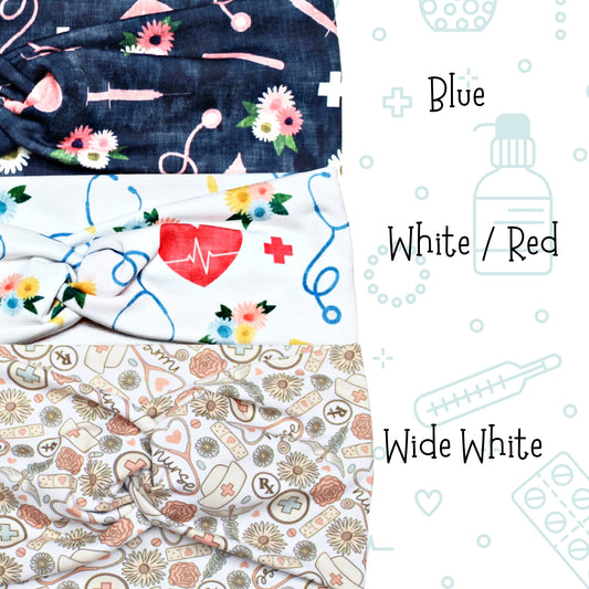 Floral Nurse Print Headbands