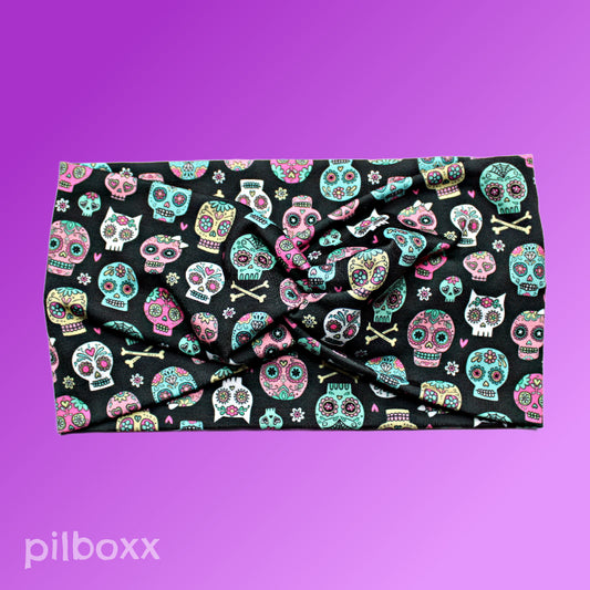 Sugar Skulls and Crossbones Headband