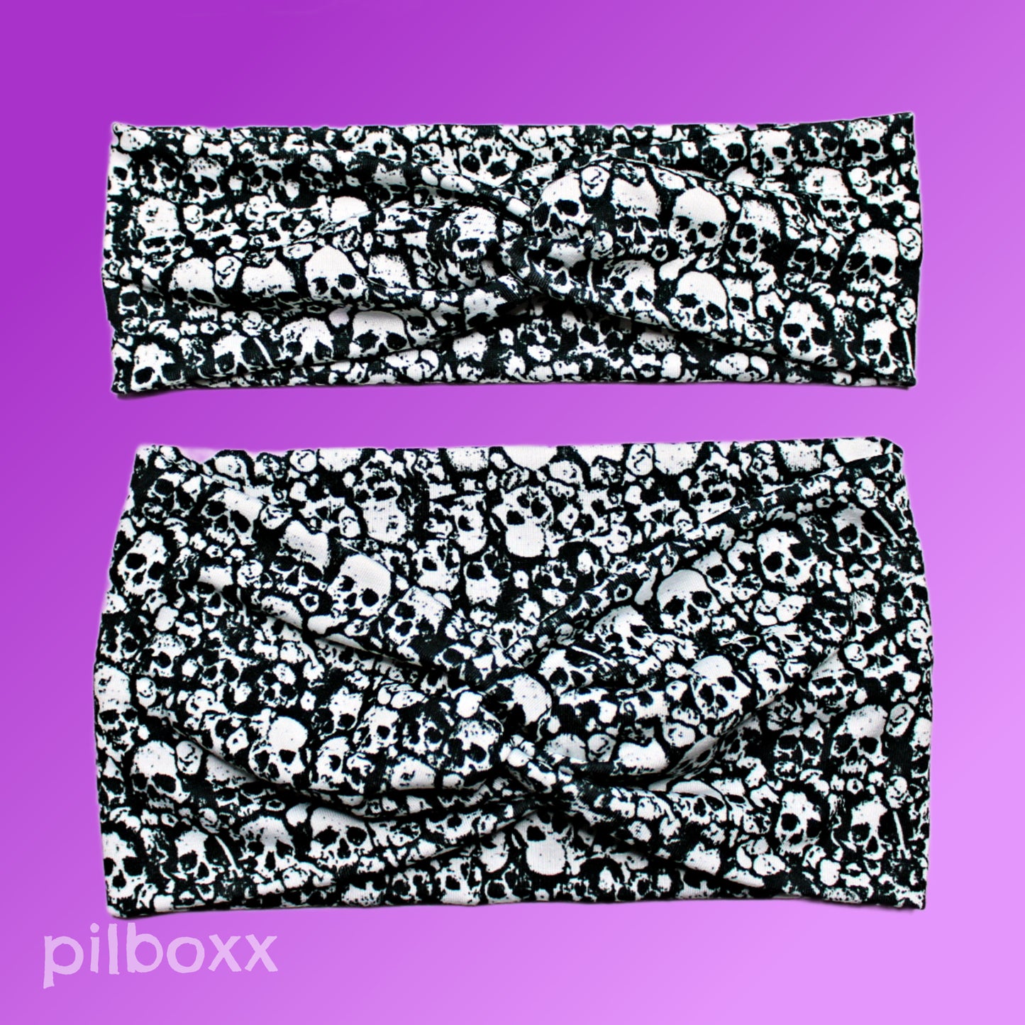 Black and White Skull Headband