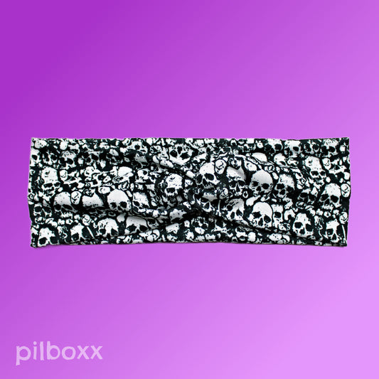Black and White Skull Headband