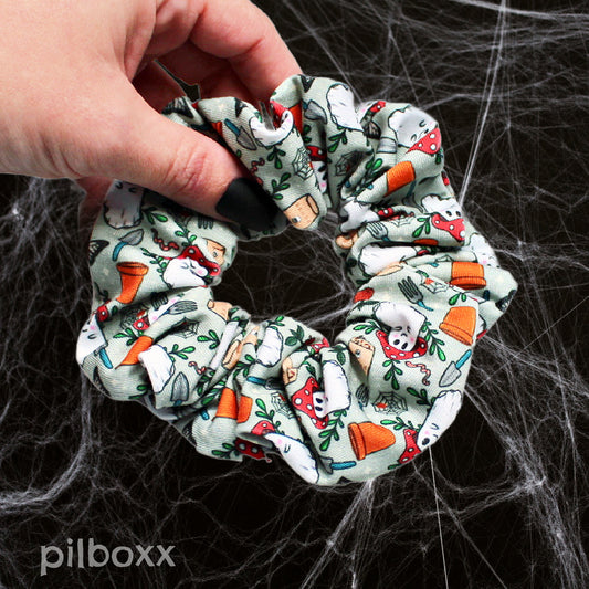 Gardening Mushroom Ghost Scrunchie