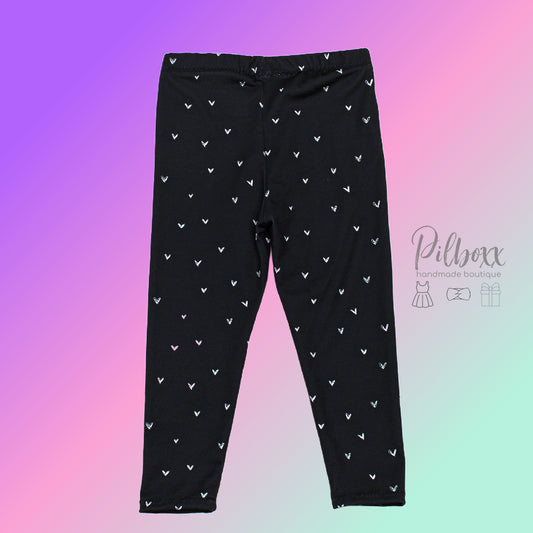 Black Heart Leggings, Toddler