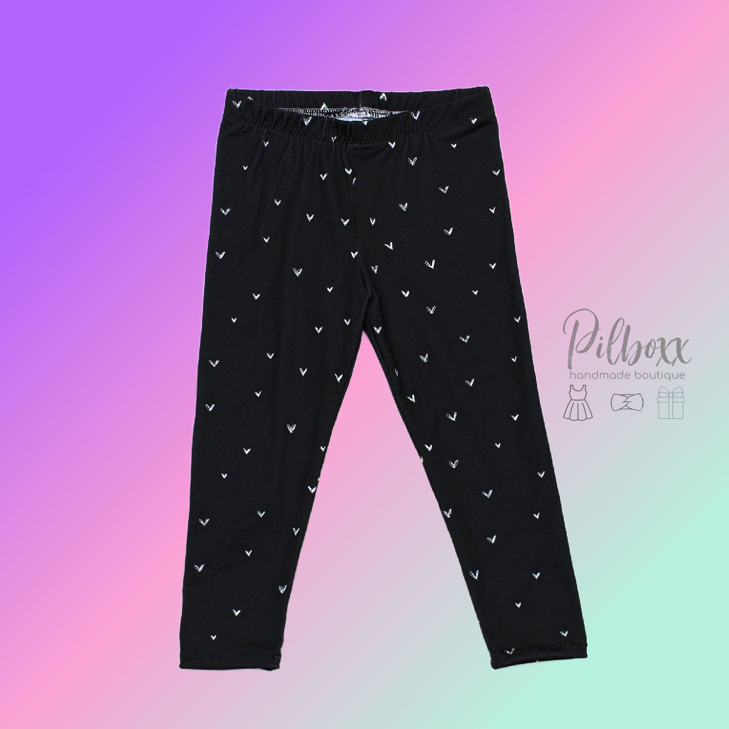 Black Heart Leggings, Toddler