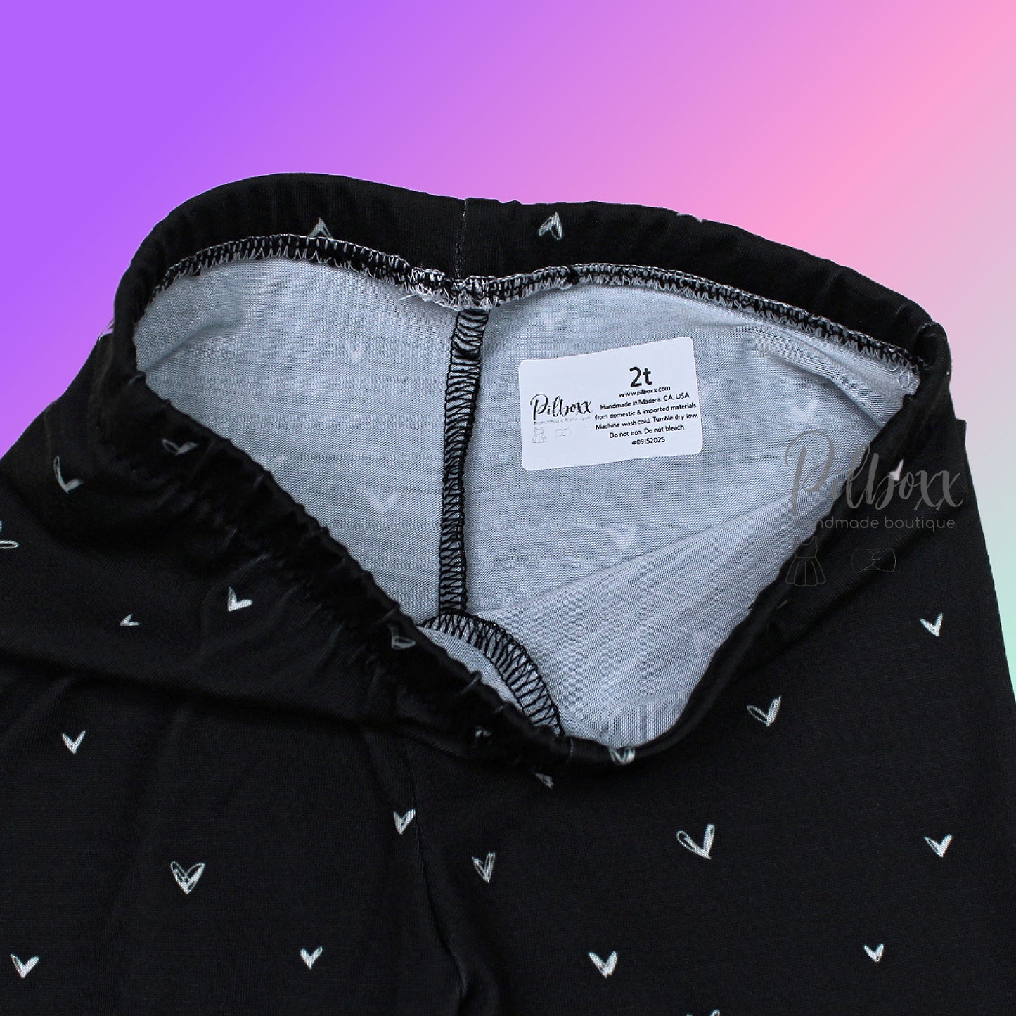 Black Heart Leggings, Toddler