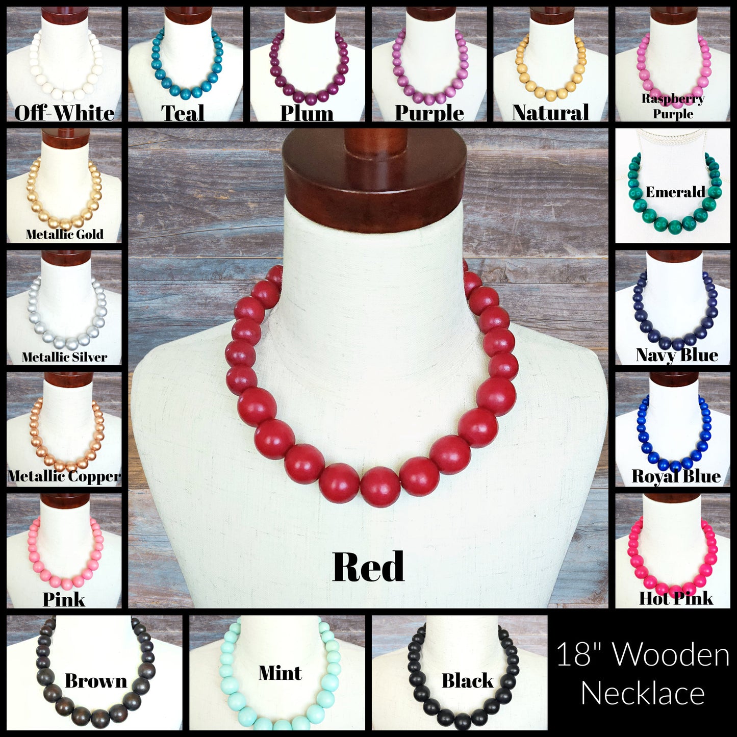 Wooden Bead Necklace