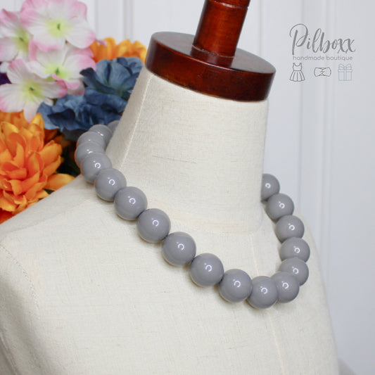 Gray Beaded Necklace