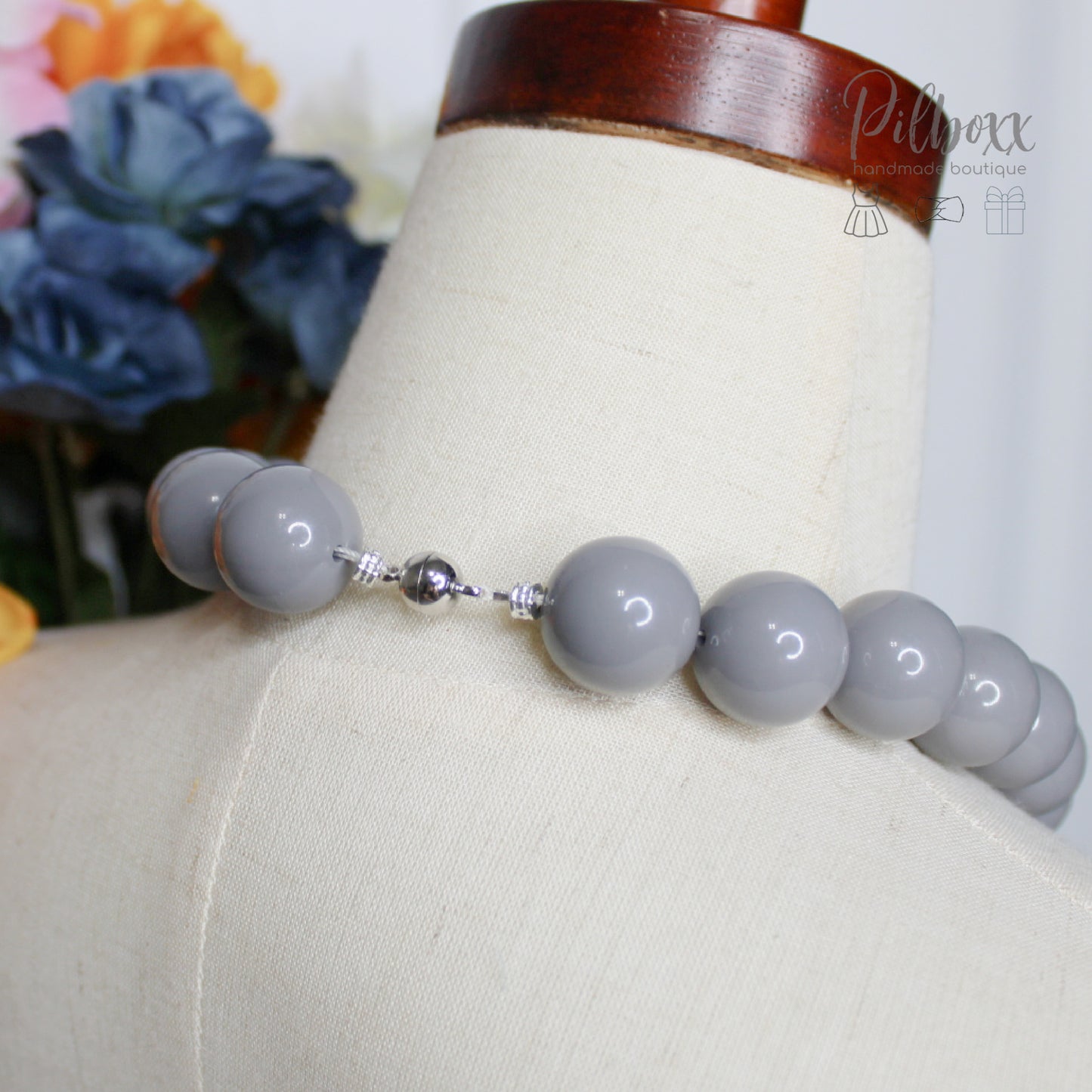 Gray Beaded Necklace