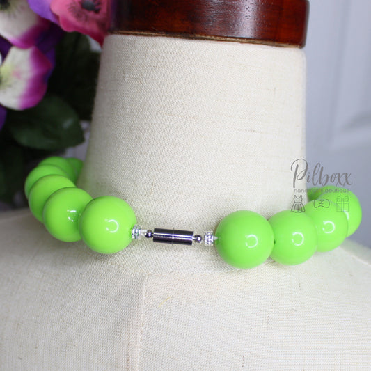 Lime Green Beaded Necklace