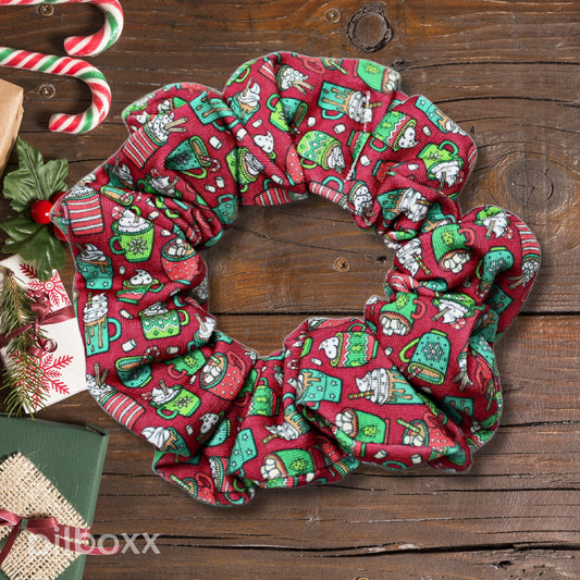 Cutesy Christmas Scrunchies: Holiday Drinks, Ornaments or Snowflakes