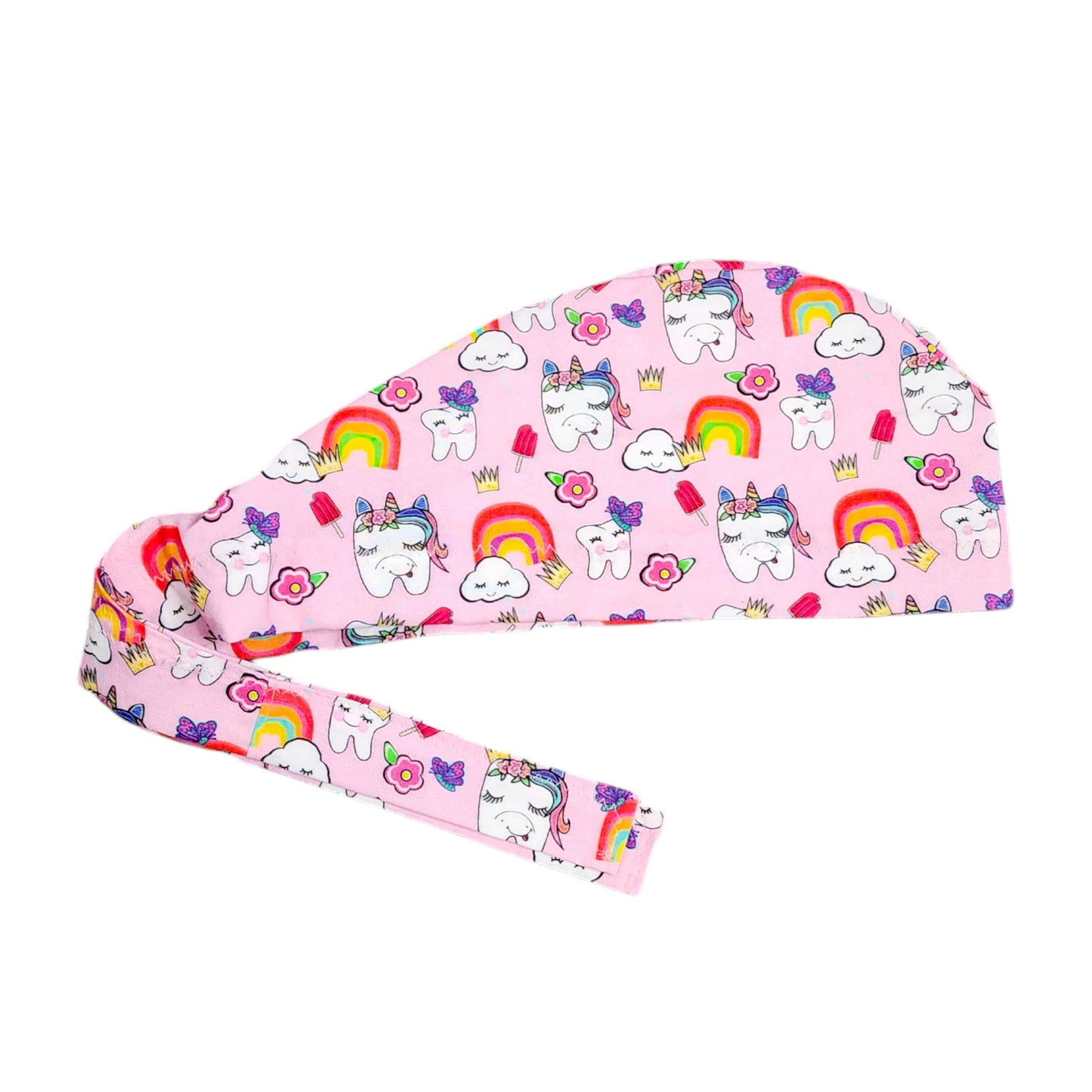 Rainbow Unicorn Teeth Dental Scrub Cap