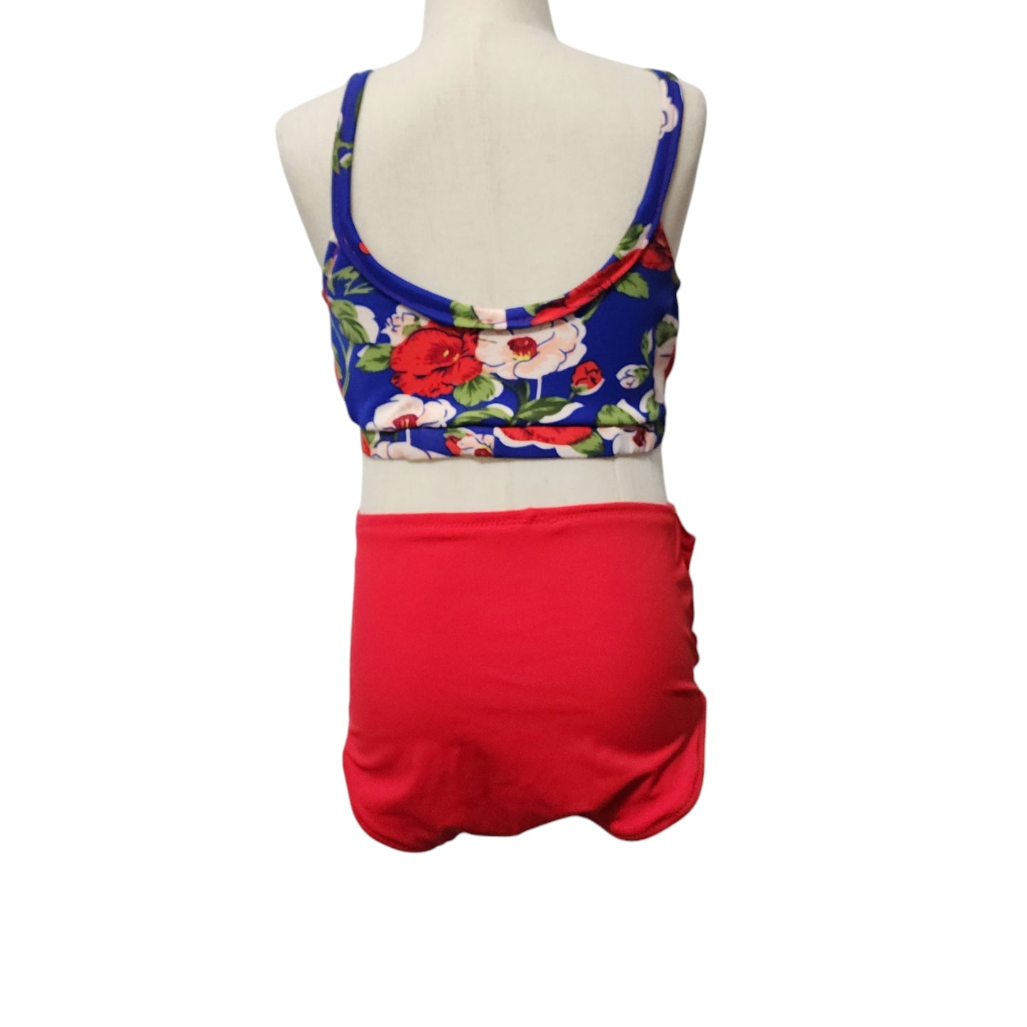 Handmade Girls Two Piece Swim Suit, Big Floral, TAT 3-5 business days