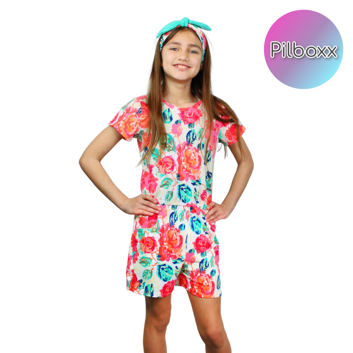 Girls Size 10 Floral Summer Jumpsuit, Ready to Ship
