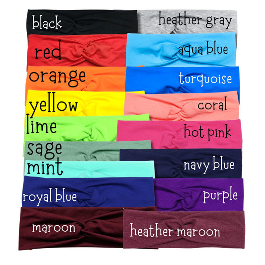 Solid Cotton Headbands, 3"