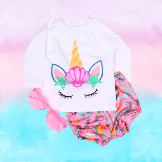 Baby Girl Unicorn Swimsuit, 6m