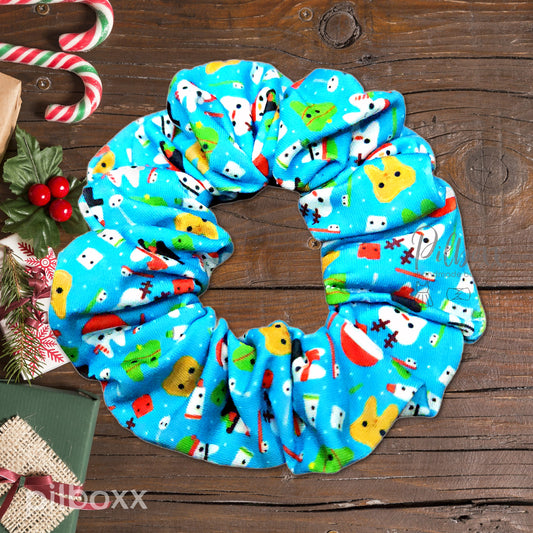 Blue Christmas Teeth Dental Scrunchie