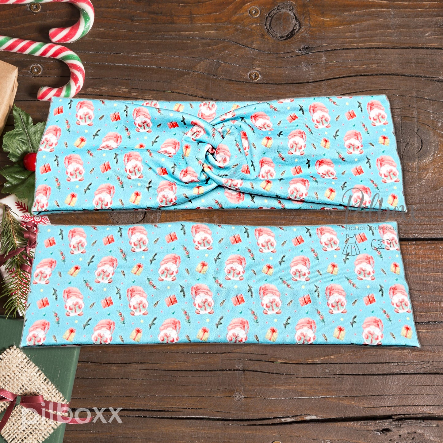 Blue Christmas Gnome Headband