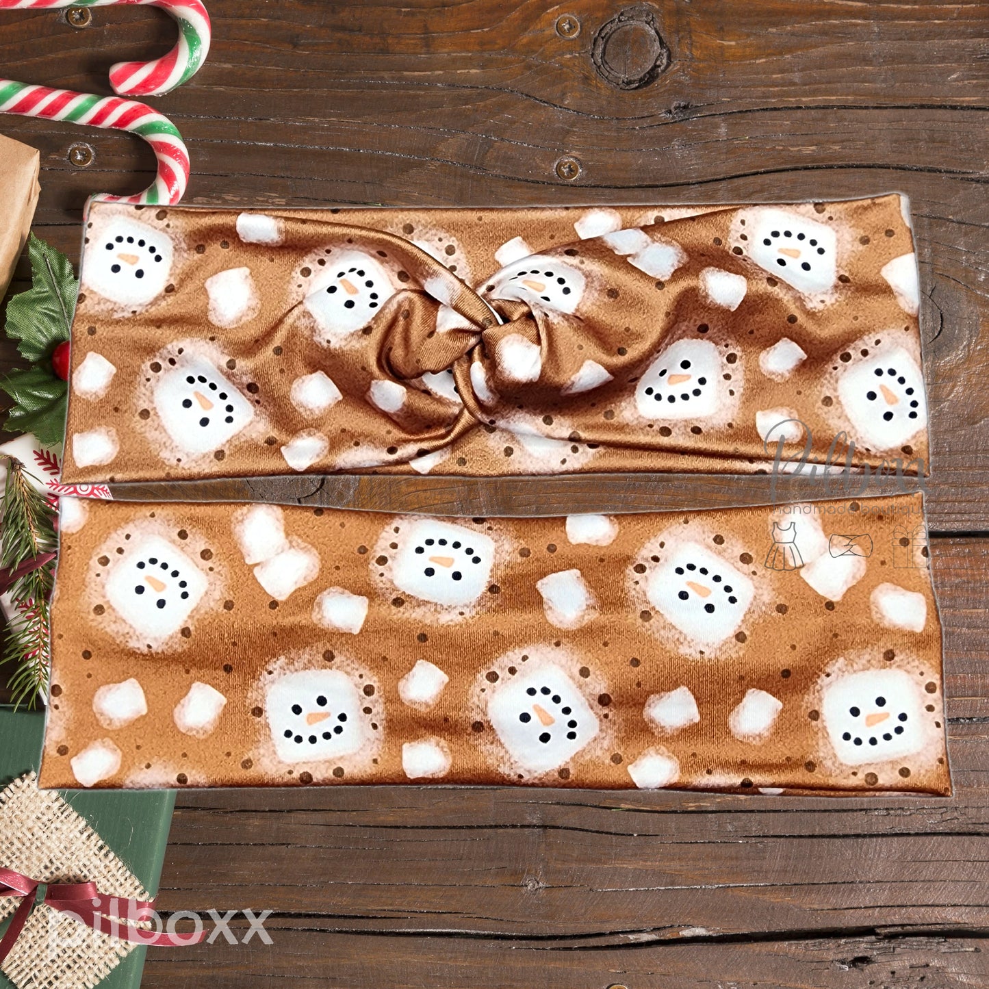 Snowman Marshmallow Cocoa Headband, Super Soft Collection