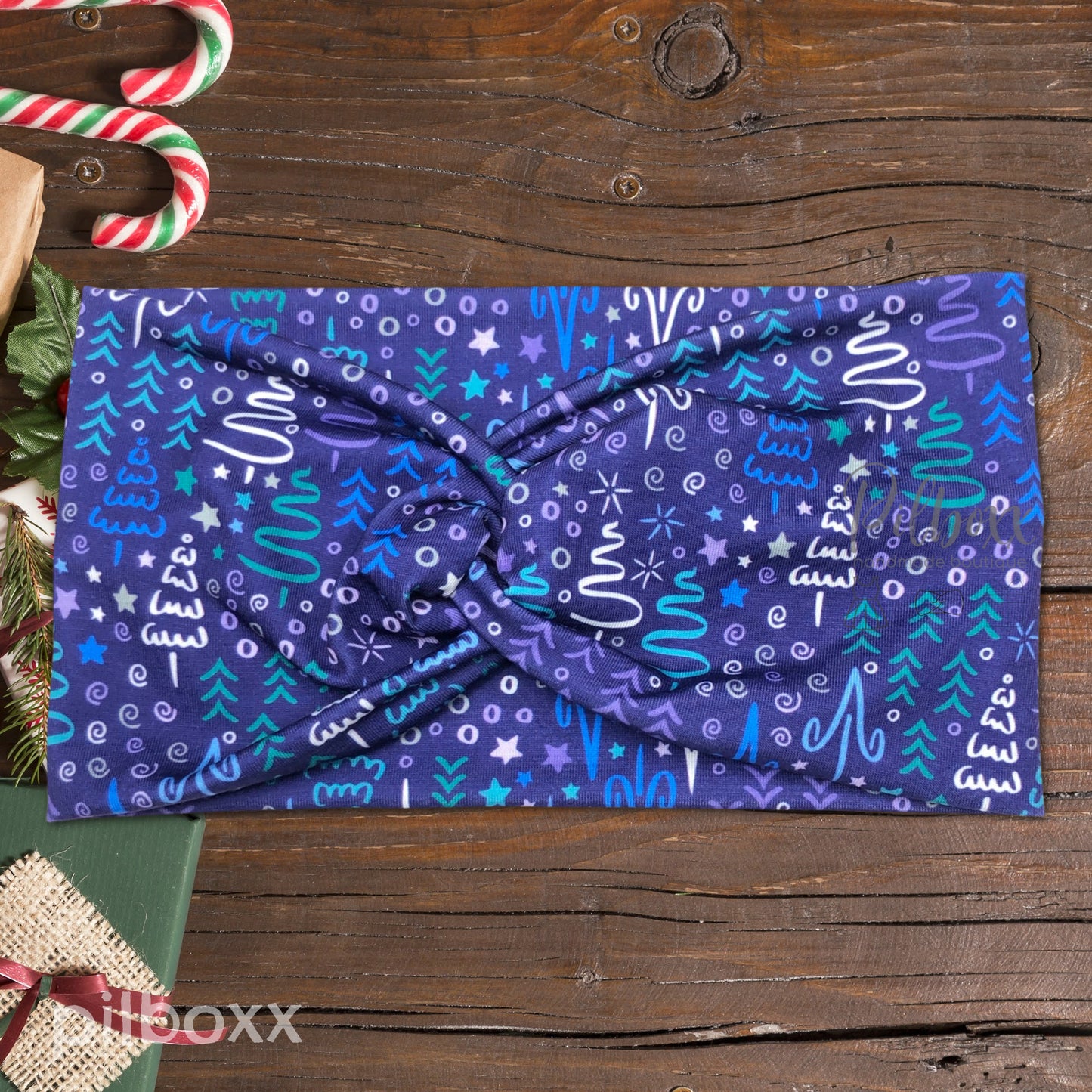 Wide Purple Christmas Tree Headband