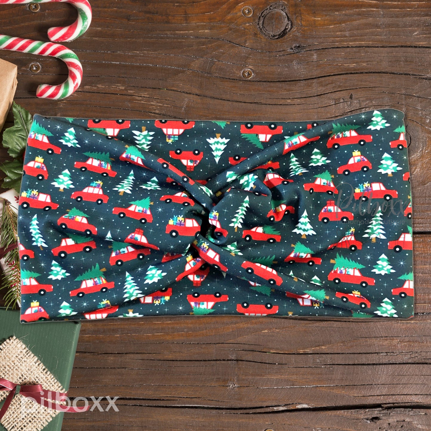 Wide Christmas Tree Car Headband