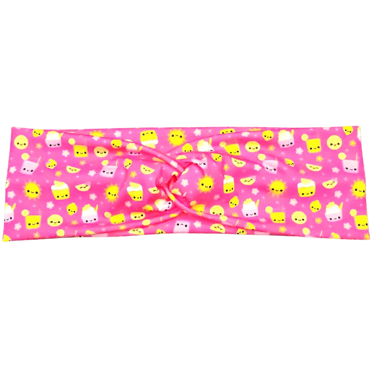 Kawaii Lemonade Print Headband for Women