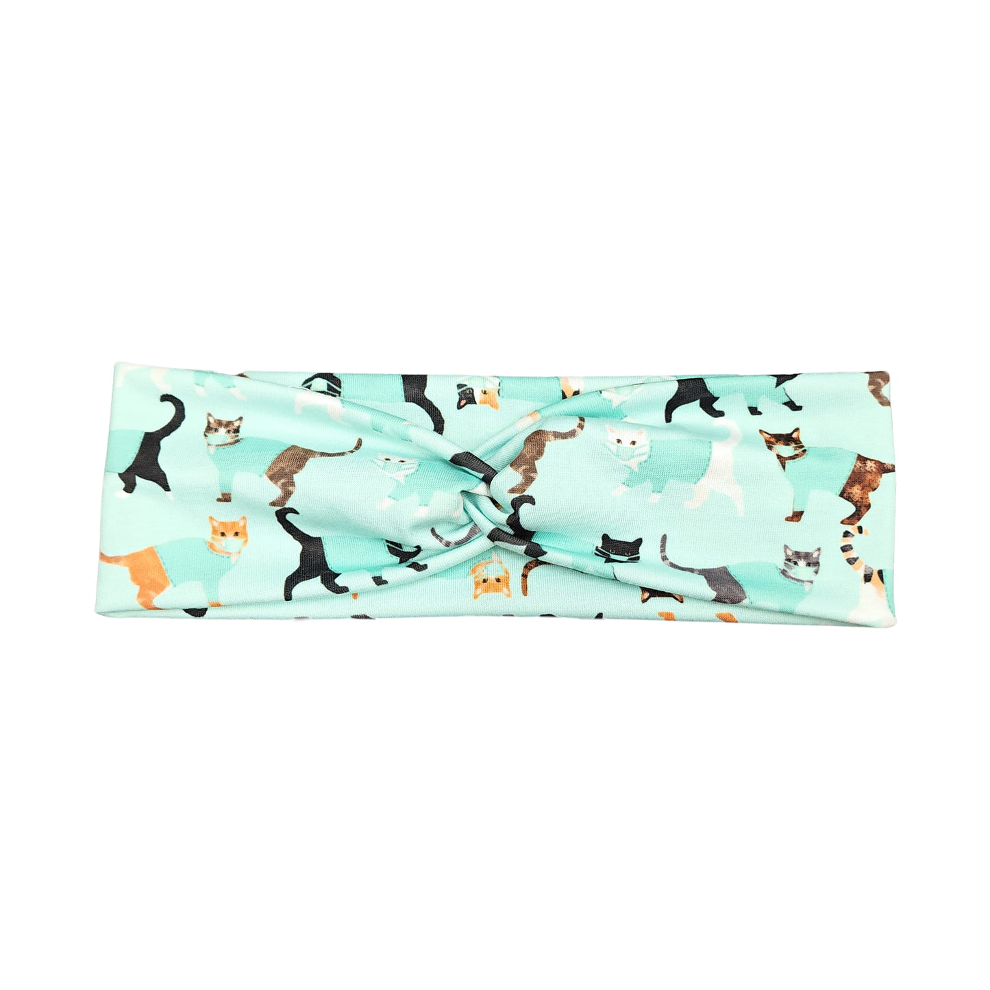 Cats in Scrubs Print Headband for Women, Navy, Pink, Purple, Mint