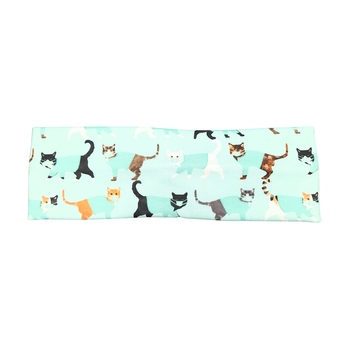 Cats in Scrubs Print Headband for Women, Navy, Pink, Purple, Mint