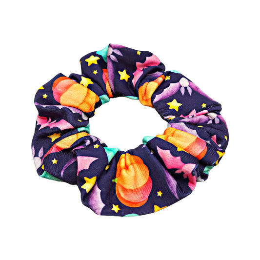 Pastel Halloween Pumpkin Bats Scrunchies