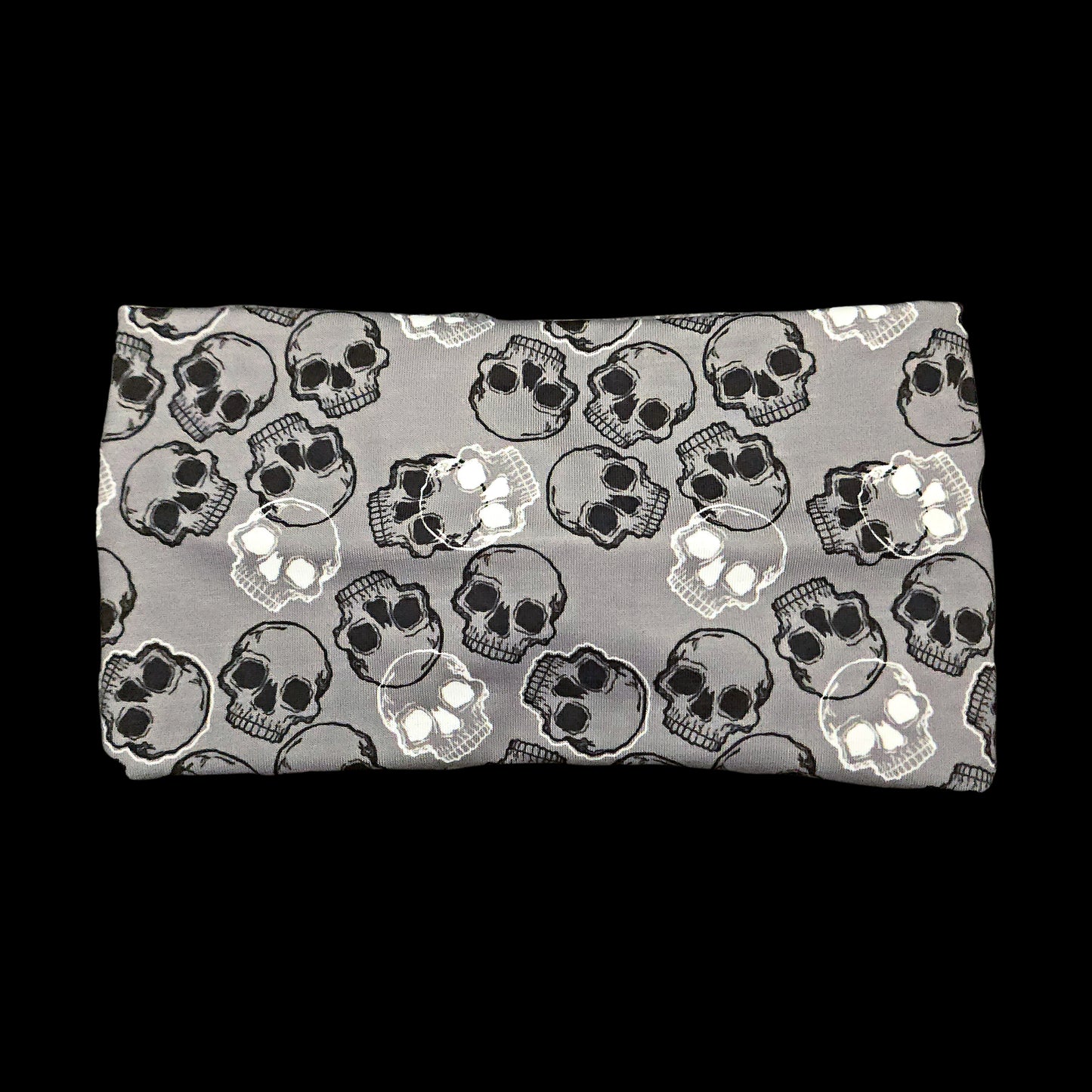 Gray Skull Fabric Headband