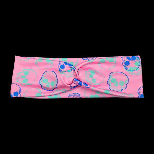 Hot Pink and Mint Skull Headband