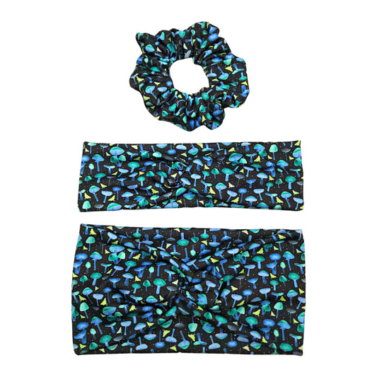 Cosmic Mushroom Print Scrunchie
