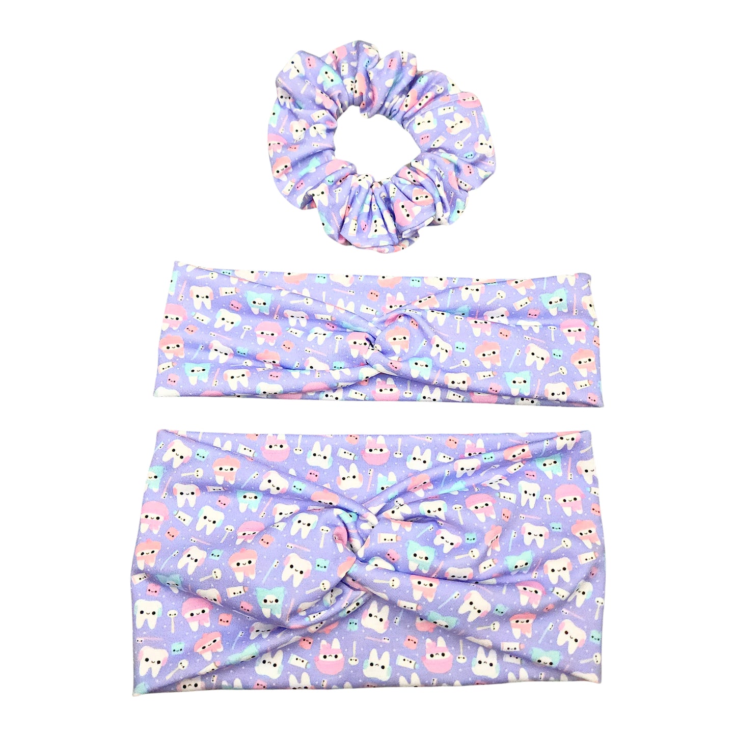 Pastel Winter Teeth Dentral Scrunchie