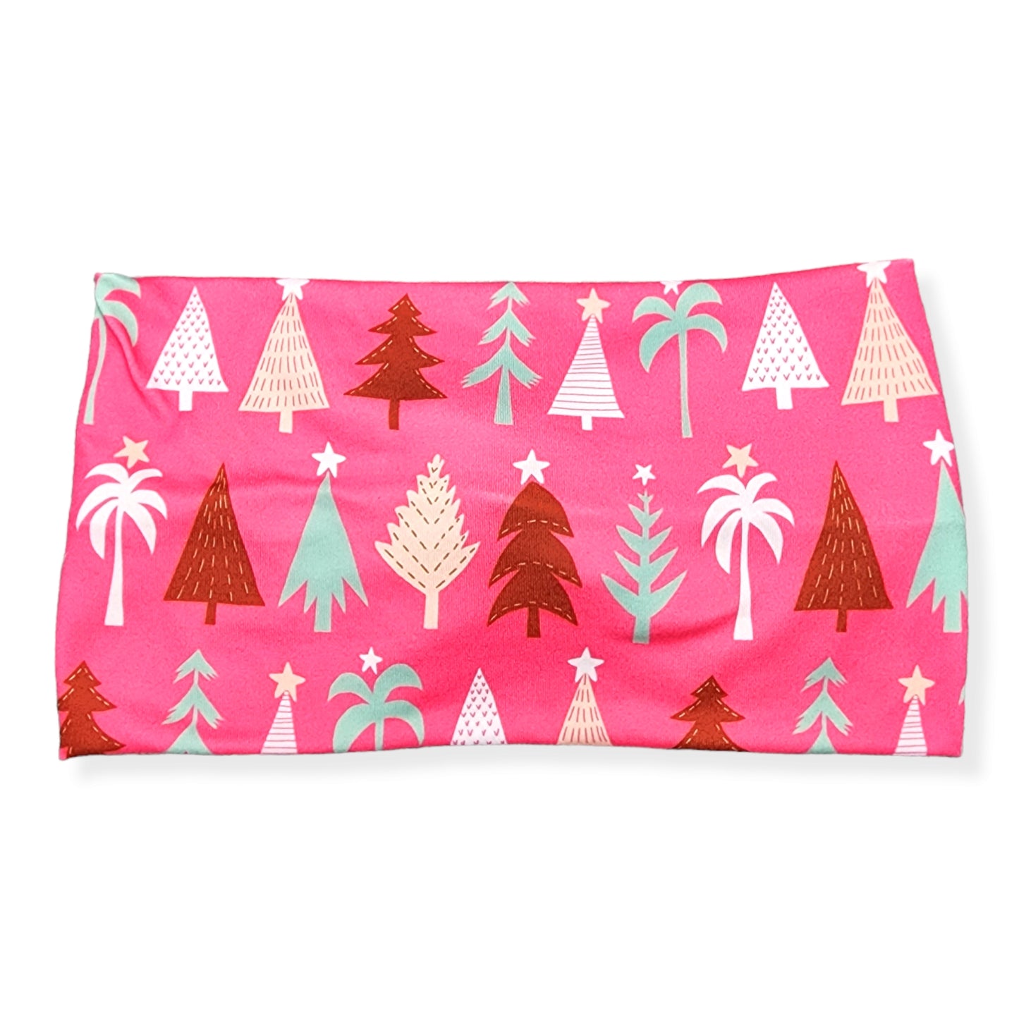 Wide Hot Pink Christmas Tree Headband