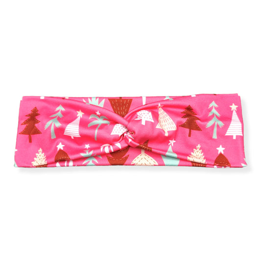 Hot Pink Christmas Tree Headband