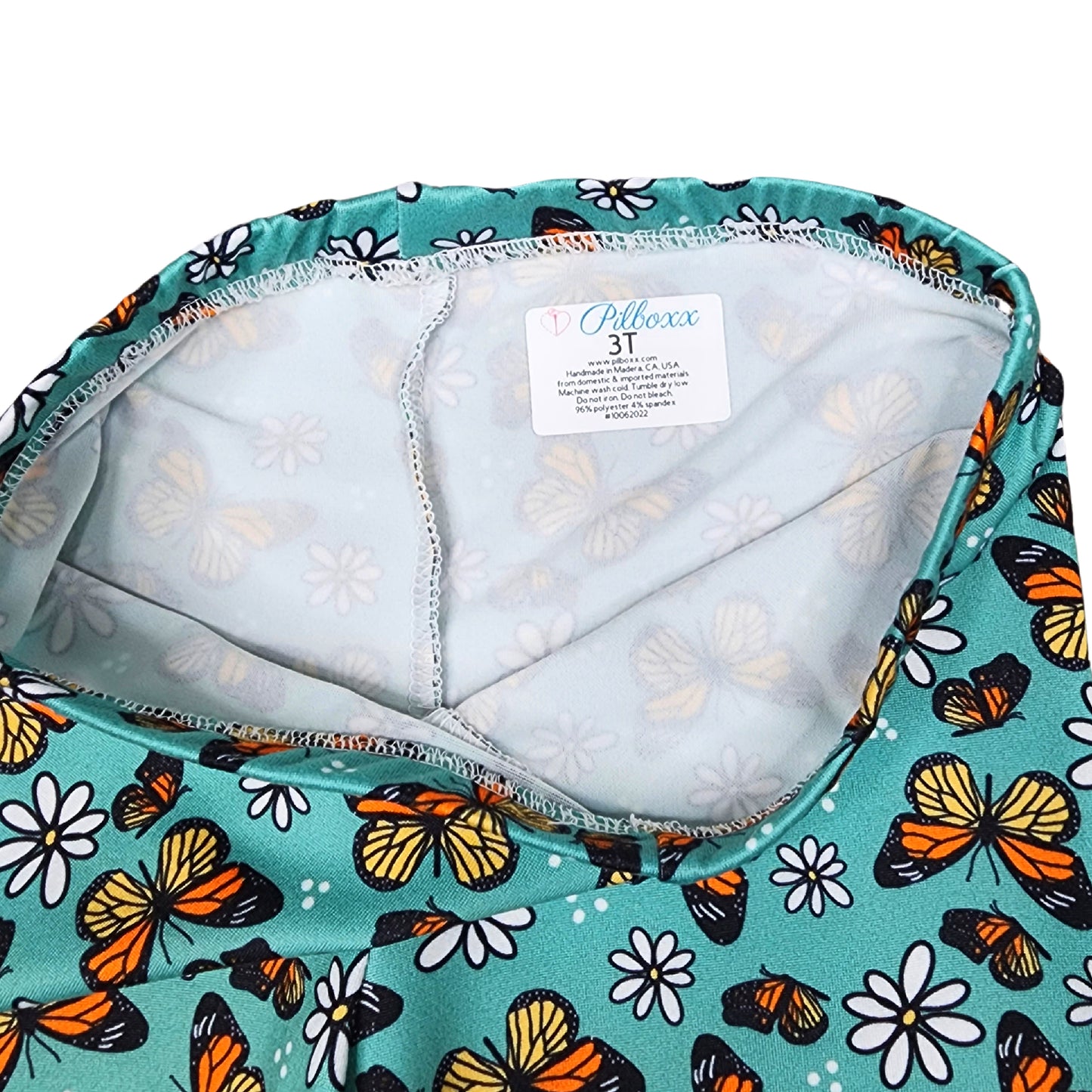 Teal Butterfly Leggings for Girls, TAT 3-5 business days