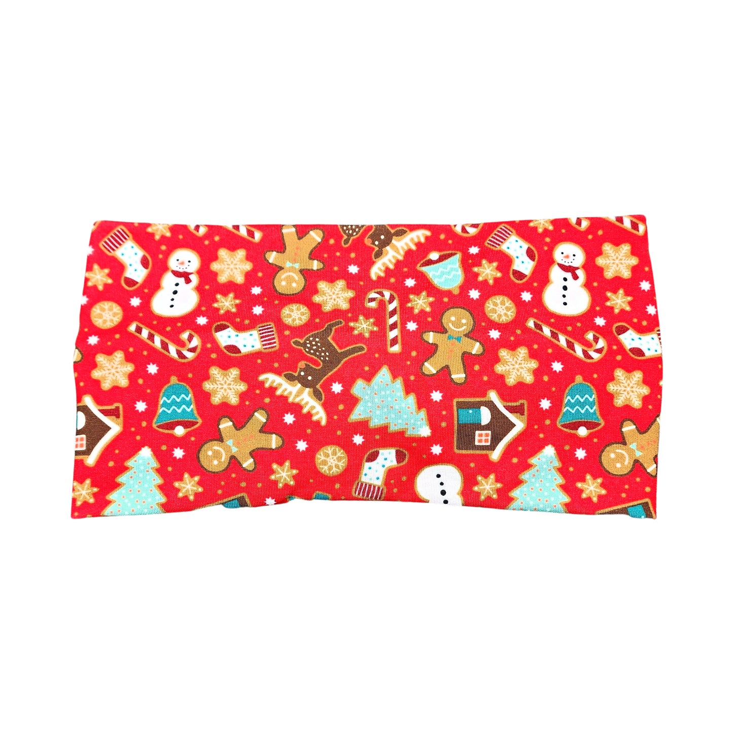 Wide Christmas Gingerbread Cookie Print Headband