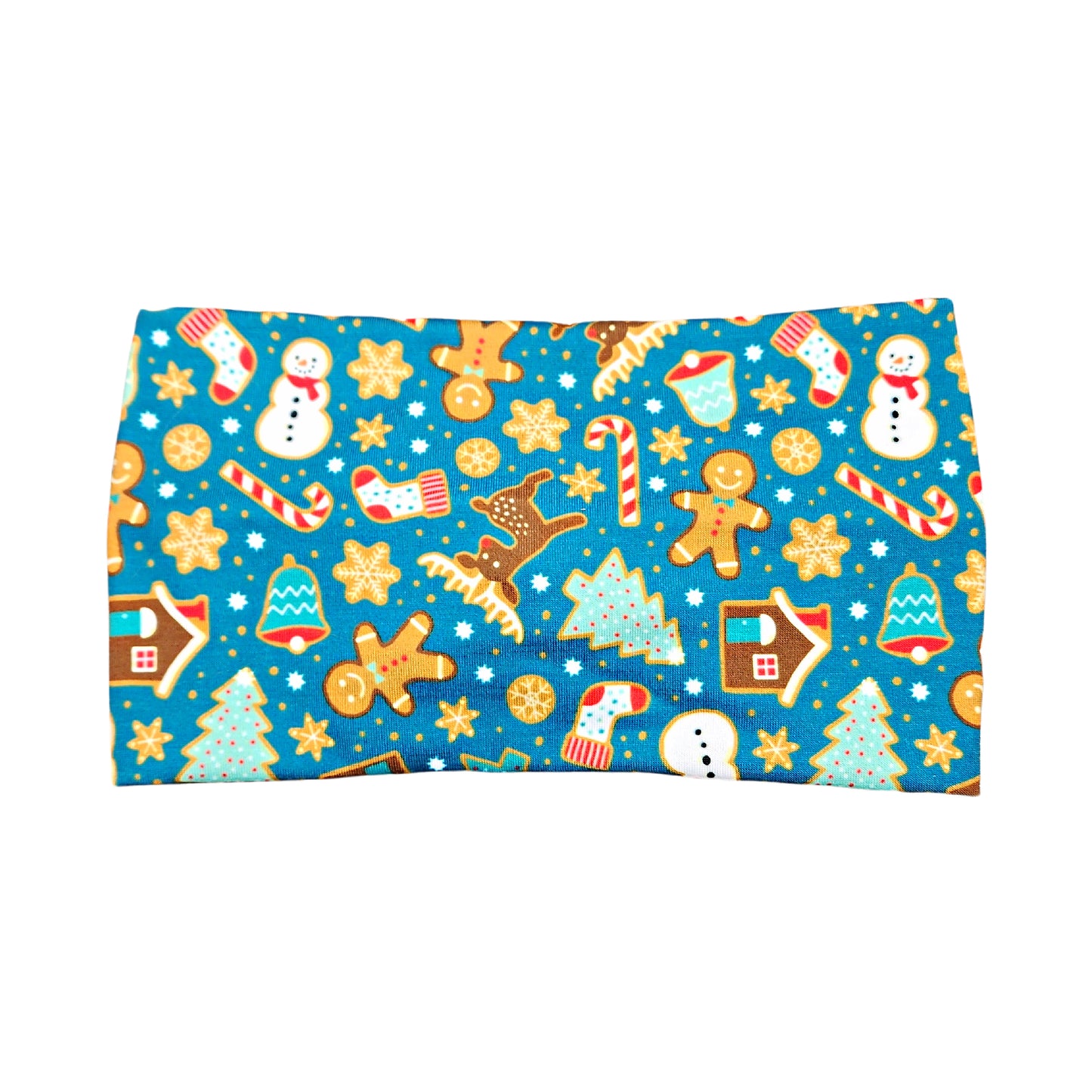 Wide Christmas Gingerbread Cookie Print Headband